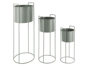 Present time - Plant pot set Essence round iron jungle green