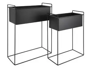 Present time - Plant pot set Essence straight iron black