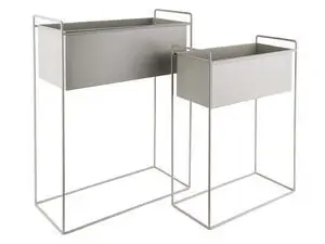 Present time - Plant pot set Essence straight iron warm grey