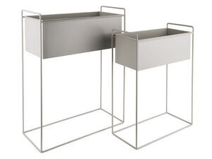 Present time - Plant pot set Essence straight iron warm grey