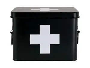 Present time - Medicine storage box medium metal matt black