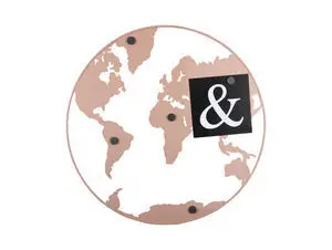 Present time - Memo board World Map w. magnets iron light pink