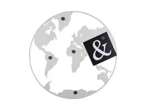 Present time - Memo board World Map w. magnets iron white