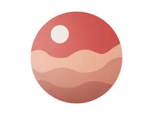 Present time - Wall art Sunset MDF clay brown