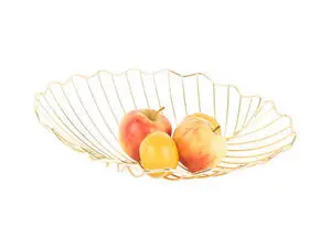 Present time - Fruit basket Leaf iron gold plated