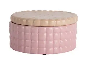 Present time - Storage jar Biscuit Box large soft pink