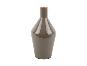 Present time - Vase Ivy bottle cone iron enamel moss green