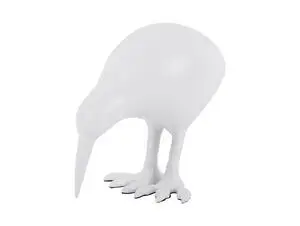 Present time - Statue Kiwi Bird metal matt white
