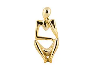 Present time - Statue Wondering polyresin gold plated