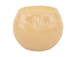 Present time - Votive Chique Ribbed large glass latte brown