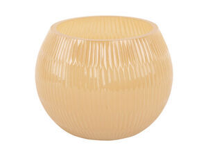 Present time - Votive Chique Ribbed large glass latte brown