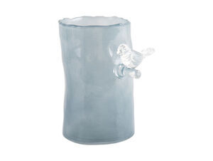 Present time - Vase Bird On Branch small misty blue