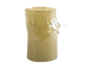 Present time - Vase Bird On Branch small army green