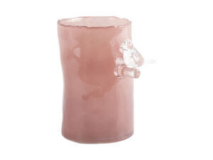Present time - Vase Bird On Branch small soft pink