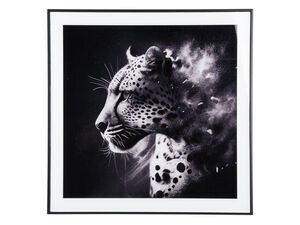 Present time - Photo art Leopard glass black & white