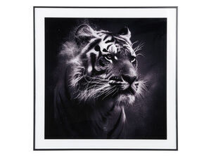 Present time - Photo art Tiger glass black & white