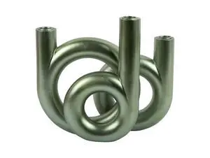 Present time - Candle holder Rings medium metallic jungle green