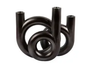 Present time - Candle holder Rings medium metallic dark grey