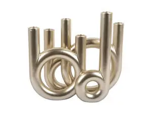 Present time - Candle holder Rings large metallic gold