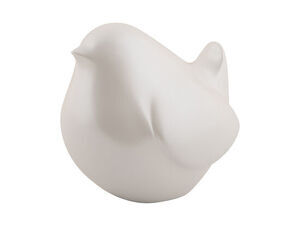 Present time - Statue Fat bird metallic white