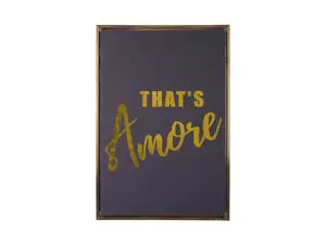 Present time - Wall art That's Amore canvas medium black, gold foil