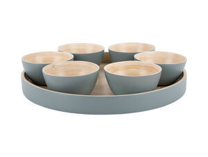 Present time - Snack tray Puro round bamboo jungle green