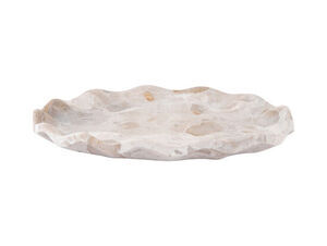 Present time - Tray Waved oval small marble brown