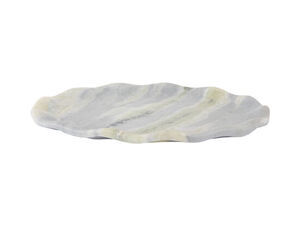 Present time - Tray Waved oval medium marble himalayan green