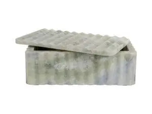 Present time - Bowl rectangle with lid marble himalayan green