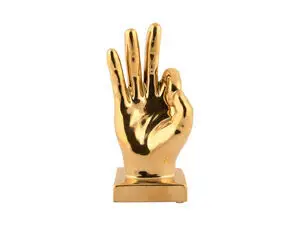 Present time - Statue Perfecto ceramic gold plated