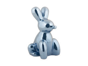 Present time - Statue Balloon Bunny large ceramic dark blue plated