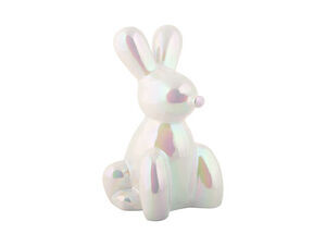 Present time - Statue Balloon Bunny large ceramic white plated