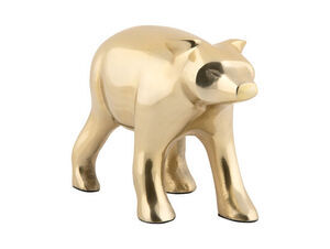 Present time - Statue Bear metal gold plated