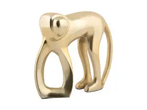 Present time - Statue Monkey metal gold plated