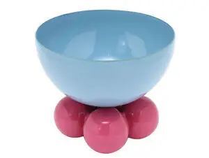 Present time - Bowl Double Funky small soft blue w. bright pink