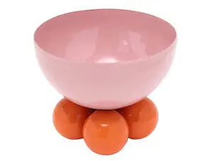 Present time - Bowl Double Funky small soft pink w. bright orange