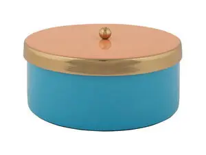 Present time - Storage box Double Funky medium aqua blue w. peach orange