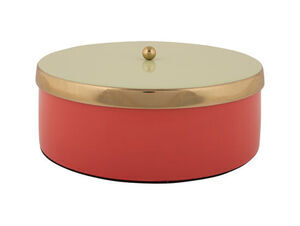 Present time - Storage box Double Funky large scarlet red w. soft green