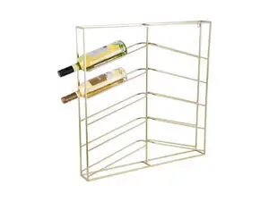 Present time - Wine rack Cuadro metal painted gold
