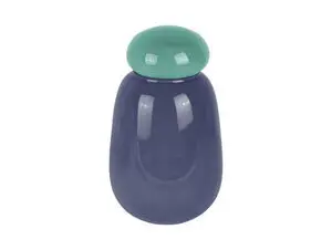 Present time - Vase Nuevo Dulce dark blue w. soft blue lid