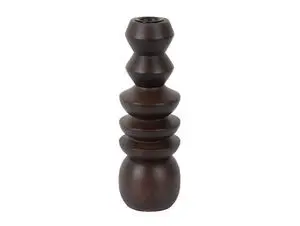 Present time - Candle holder Formado Large mango wood walnut lacquer
