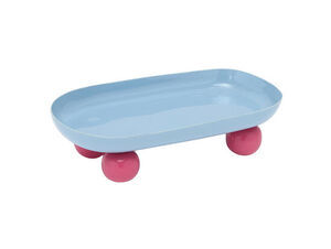 Present time - Tray Double Funky oval soft blue w. bright pink