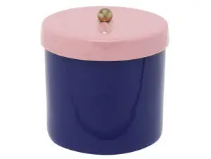 Present time - Storage jar Double Funky small cobalt blue w. soft pink