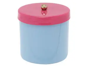 Present time - Storage jar Double Funky small soft blue w. bright pink
