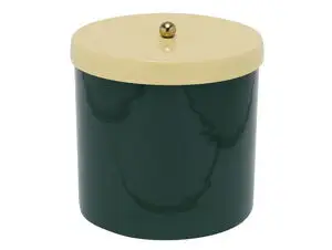 Present time - Storage jar Double Funky retro green w. soft yellow