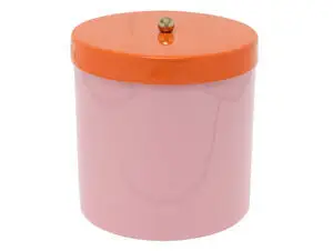 Present time - Storage jar Double Funky retro soft pink w. bright orange