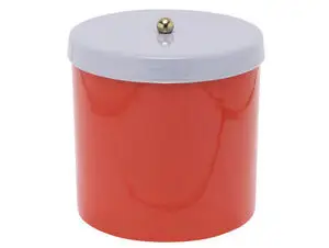 Present time - Storage jar Double Funky retro bright red w. soft purple