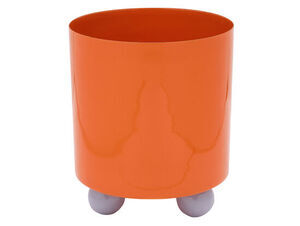 Present time - Plant pot Double Funky medium bright orange w. soft purple