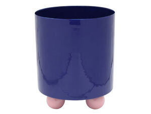 Present time - Plant pot Double Funky large cobalt blue w. soft pink