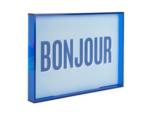 Present time - Wall art Bonjour medium dark blue